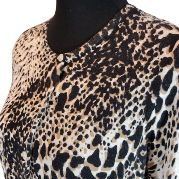 Croft & Barrow Animal Print Cardigan Sweater - Picture 3 of 5